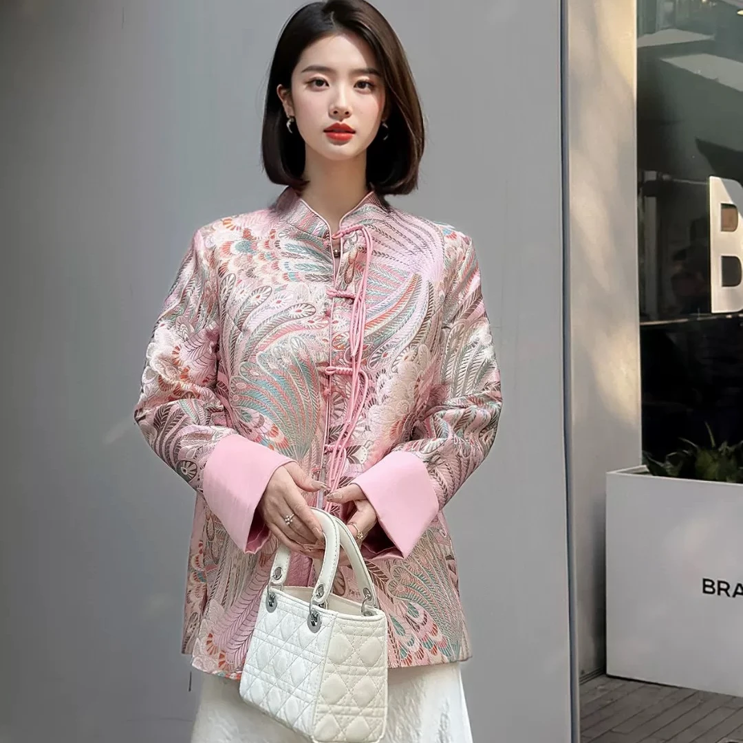 Momo2025早春百搭高级设计师款新中式国风显瘦气质高级外套