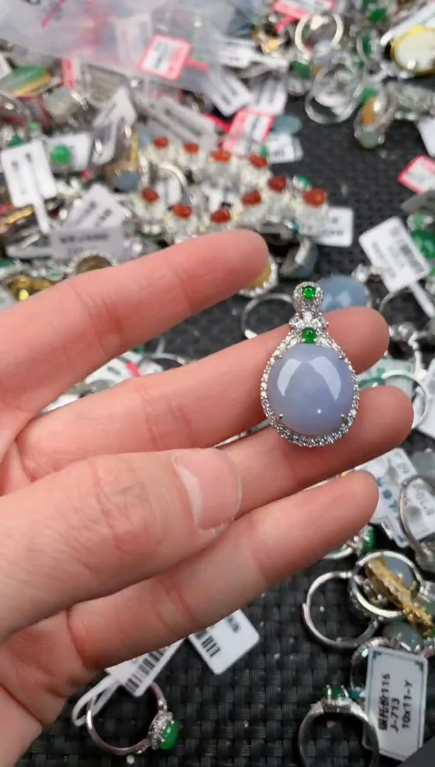 银S925镶嵌戒指翡翠2222   7