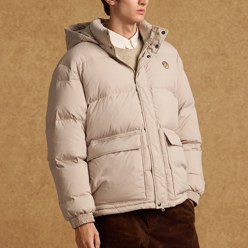 TeenieWeenie男装连帽羽绒服新款短款保暖鸭绒外套TNJD244TE4K