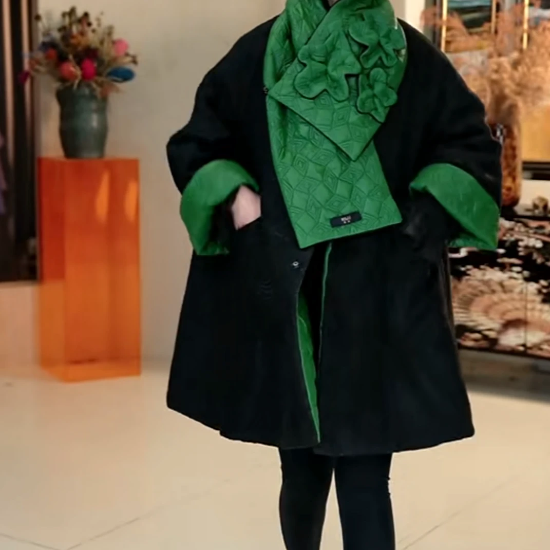 1696篱君2024秋冬新款时尚设计师款棉服短款外套