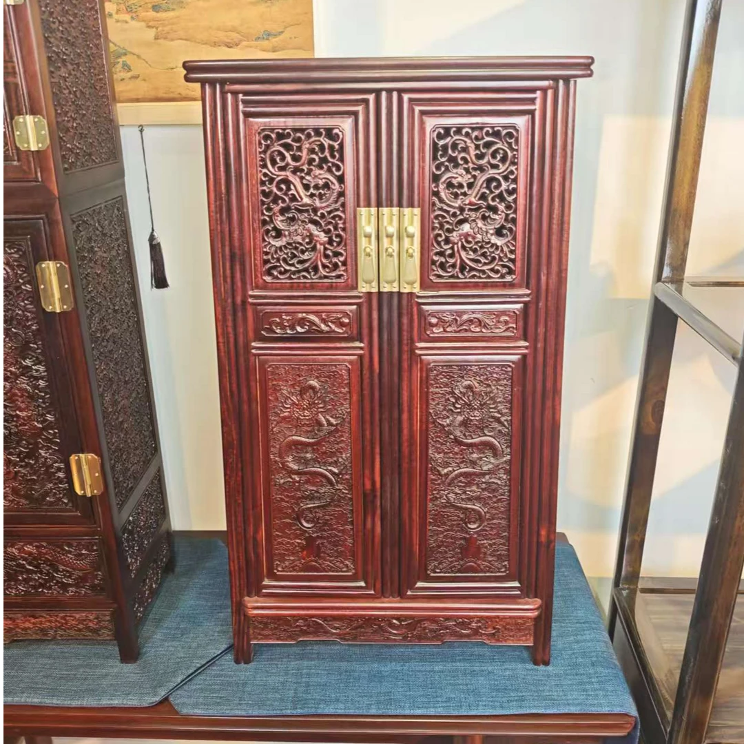 三匠红木 大红酸枝龙凤柜 39*21*68cm
