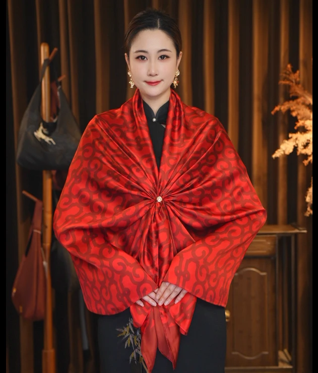 1-720【蛇年大吉】 丽景缎气质丝巾百搭长巾85*180左右