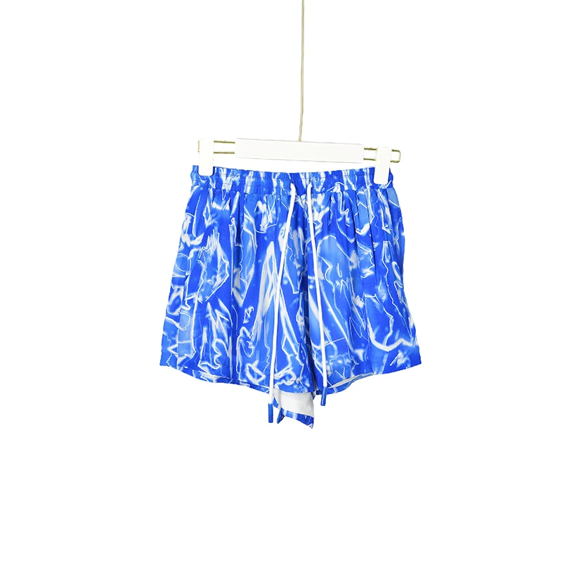 【H专柜捡漏F-2】深圳高端设计师DMLB-短裤2357-蓝色-松紧腰大一码