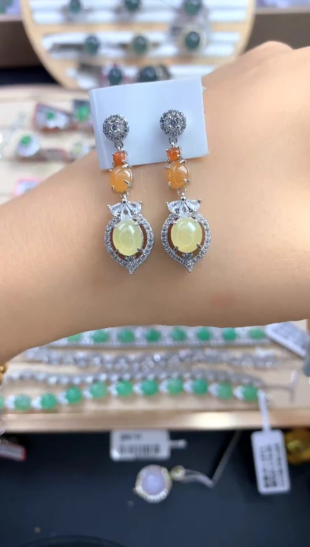 翡翠戒指银S925镶嵌翡翠 蛋面 银S925镶嵌