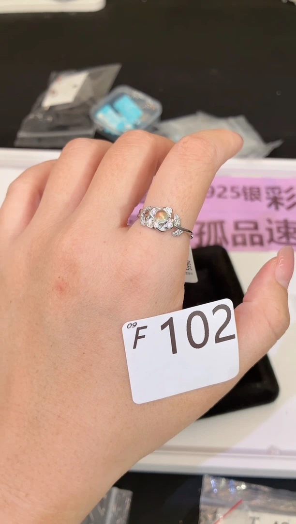 银S925镶嵌长石珠宝奇石多样性发一F102