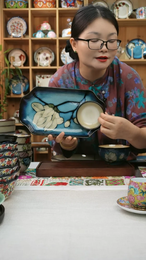 瓷片小可高温陶瓷餐具一只鱼盘