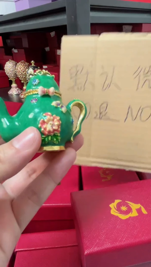 【闪购商品】瓷片年货节福福价格高质珐琅彩合金摆件首饰盒