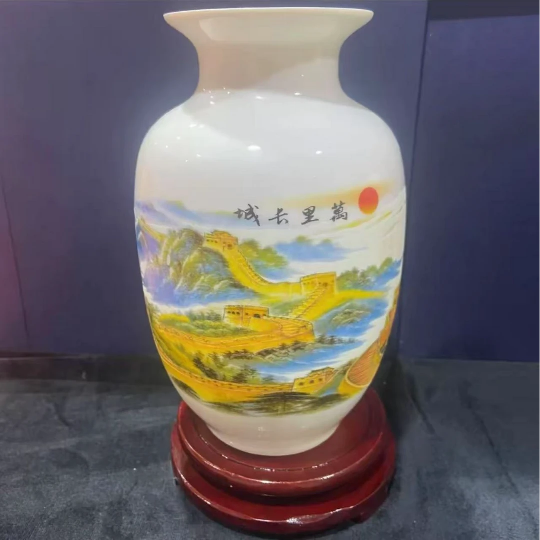 【周周严选】万里长城赏瓶摆设中式陶瓷摆件