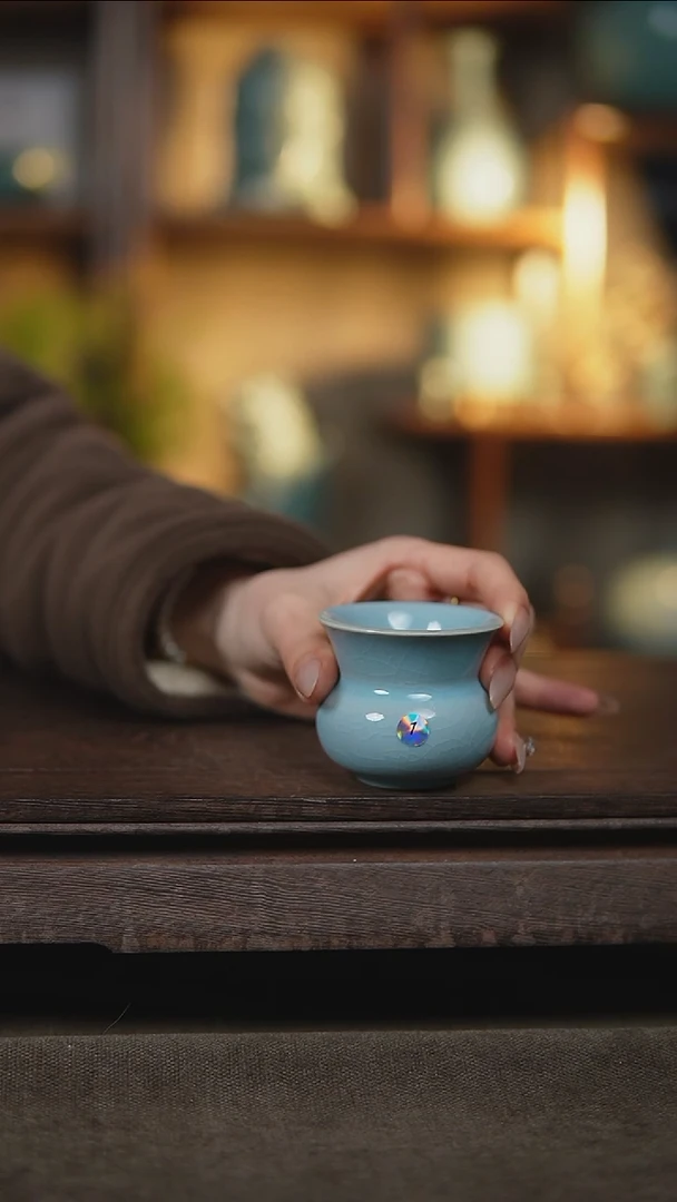 【闪购商品】杯天蓝纯手工小漱口瑕1