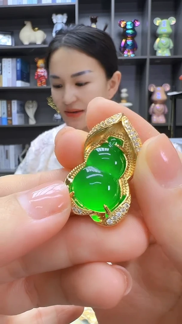 翡翠14K金镶嵌颈饰丹丹diy劲饰