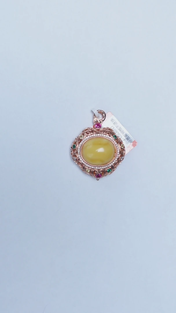 未镶嵌颈饰琥珀蜜蜡蛋面吊坠