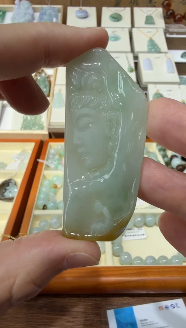 翡翠挂件未镶嵌A货翡翠多样性孤品国雕谢林工