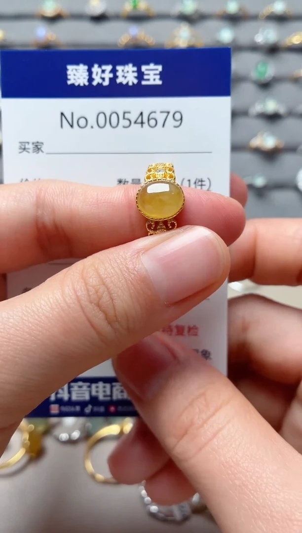银S925镶嵌戒指翡翠1