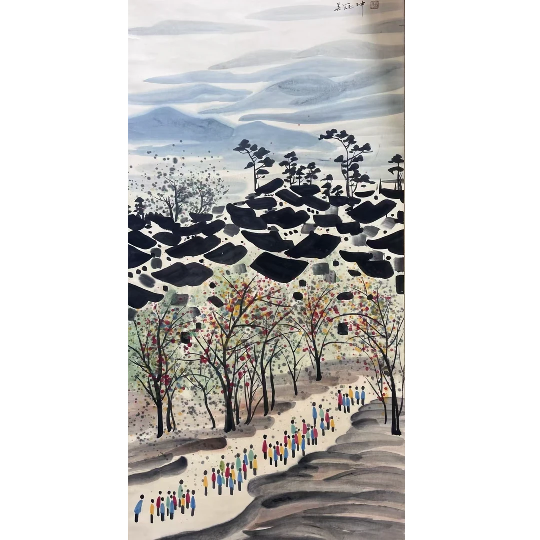 吴 江南水乡立轴137×67 8.2平尺