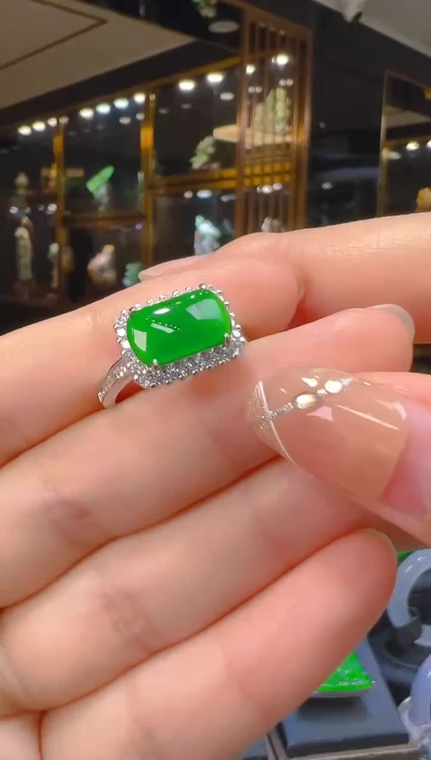 银S925镶嵌戒指翡翠063（多样性发其一）