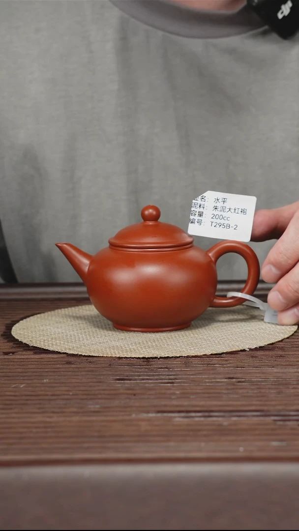 茶壶紫砂T295B 朱泥大红袍 水平 200cc