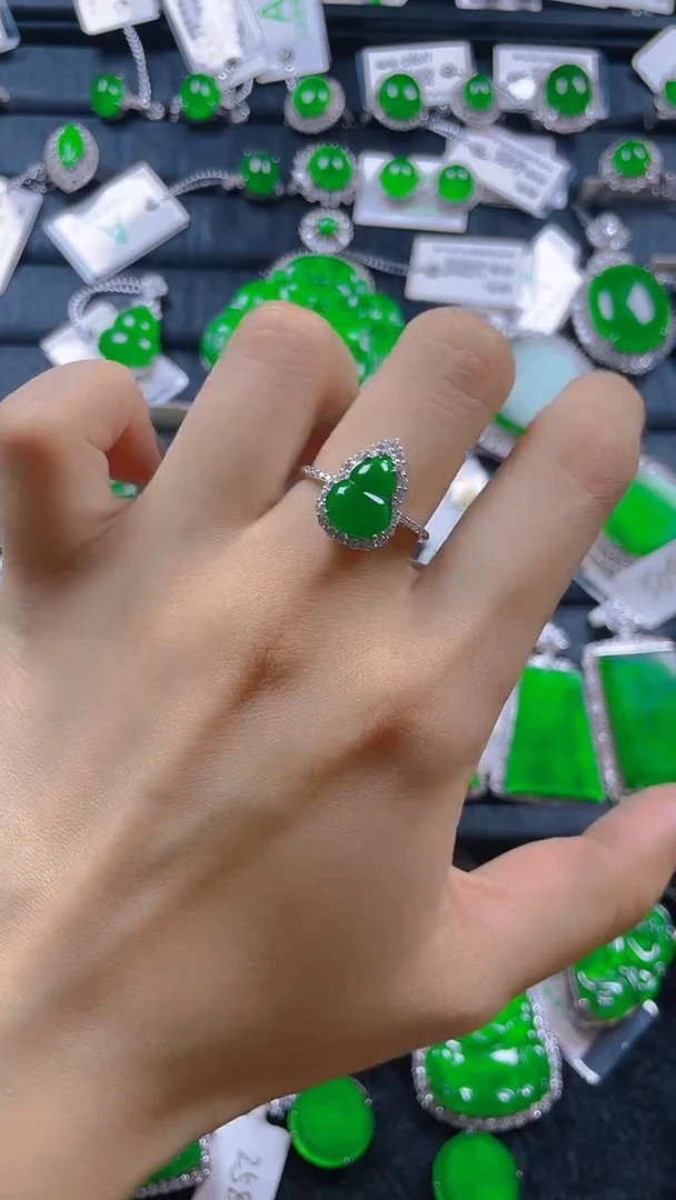 翡翠戒指银S925镶嵌11