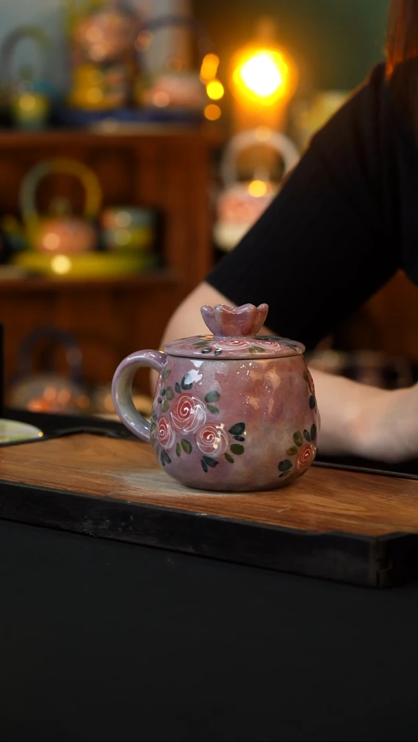 杯手绘心瓷陶瓷浮力