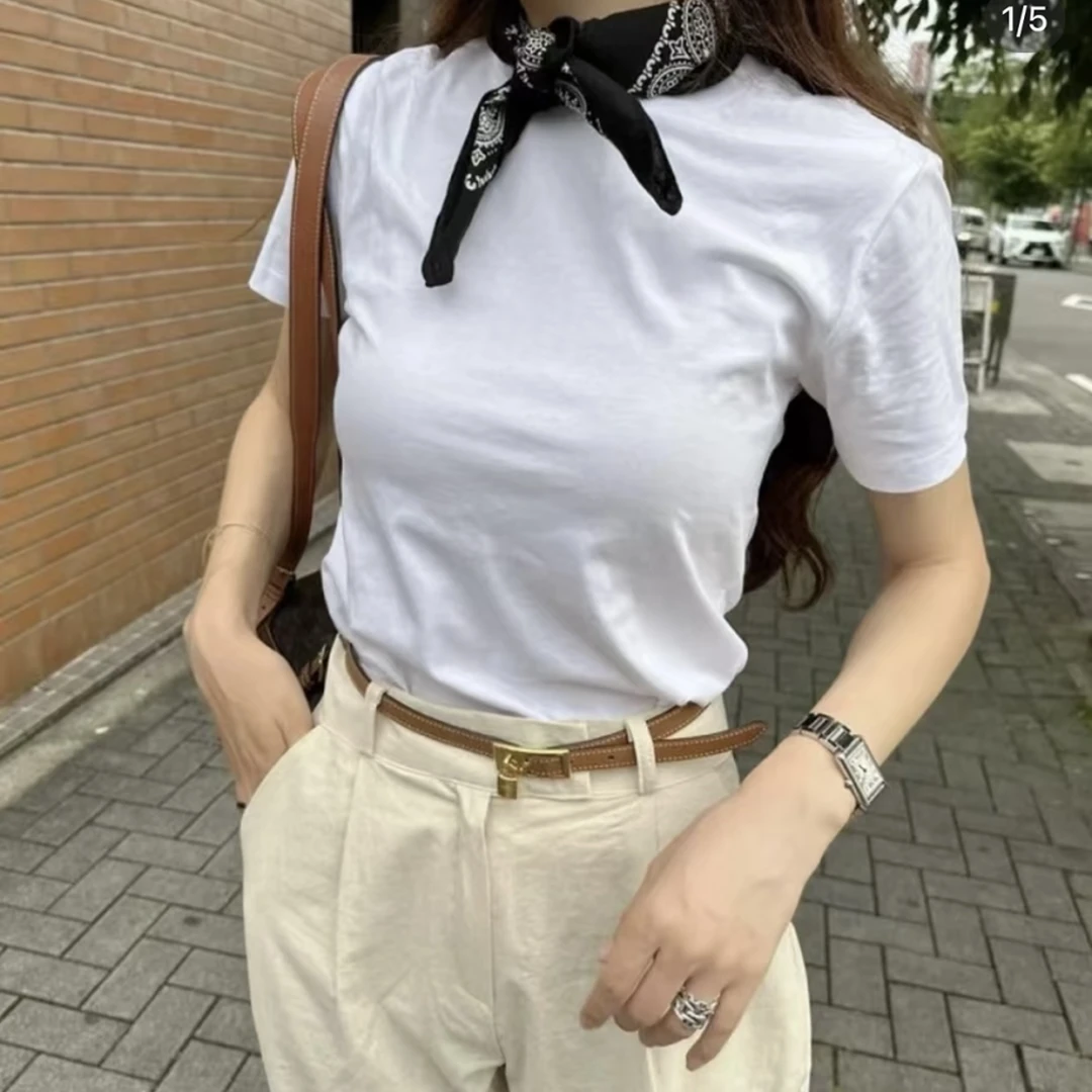 【JIAYI】女款圆领短袖T恤小马标