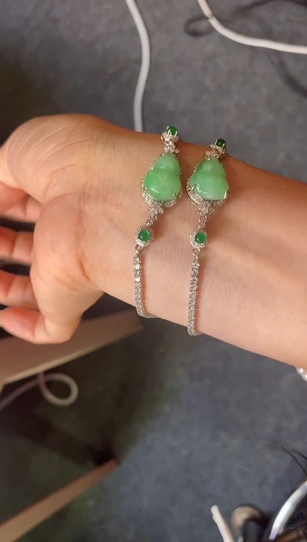 翡翠银S925镶嵌吊坠(不含链)手链-多样性，发其一