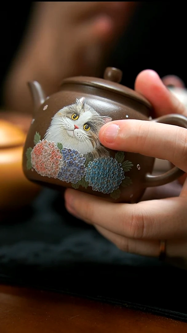 茶壶紫砂段泥绣球布偶壶