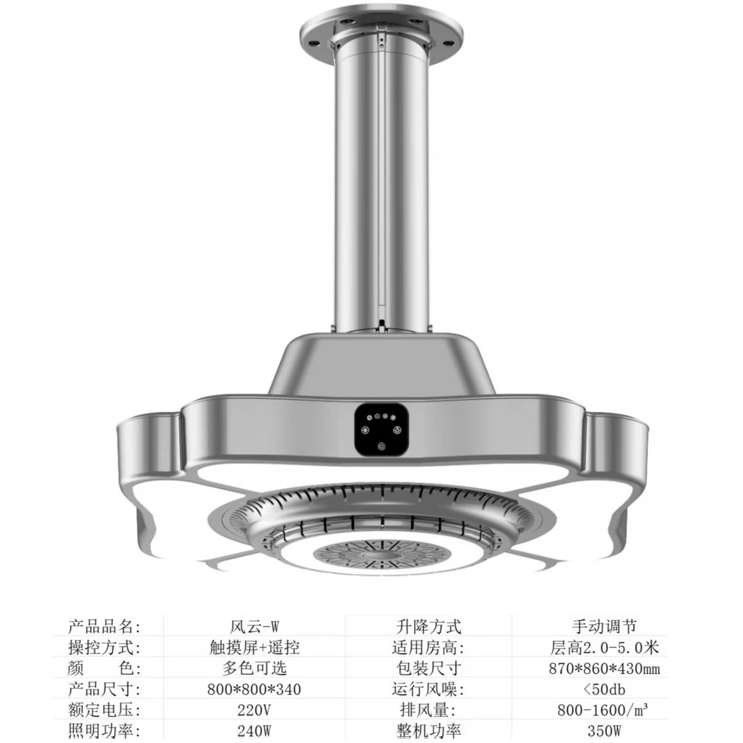 棋牌室麻将房专用吸烟净化灯照明护眼可遥控触屏
