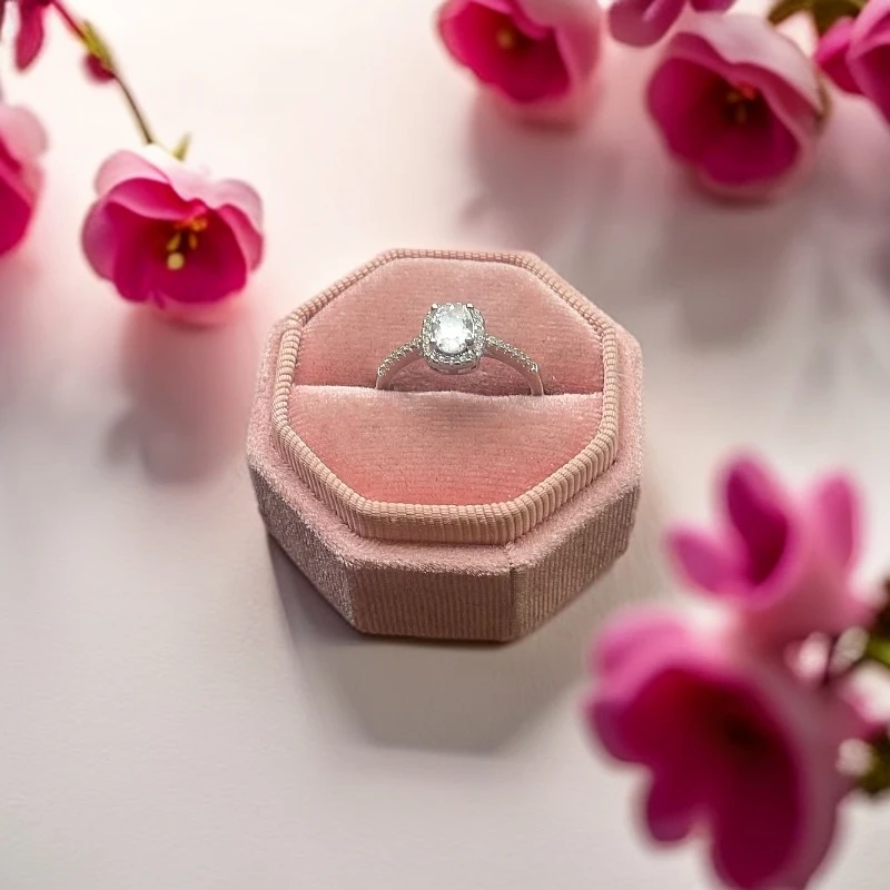 925银莫桑石戒指 微镶鸽子蛋1克拉戒指-B