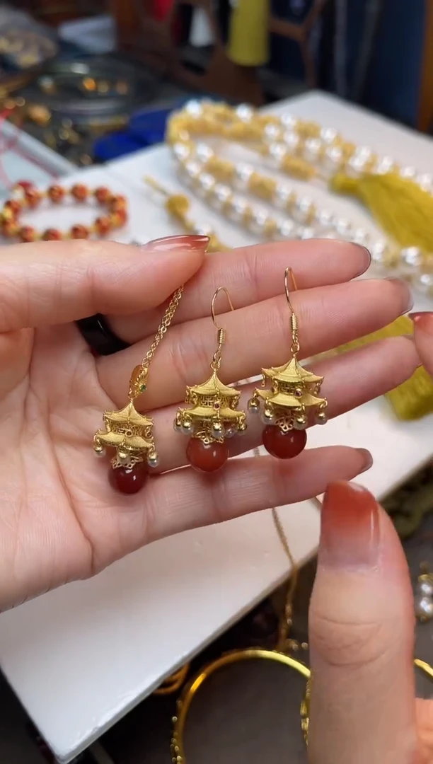 【闪购商品】347号珐琅耳钩+348号珐琅吊坠