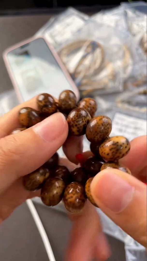 星月菩提手串精工级花皮算盘14*10手串