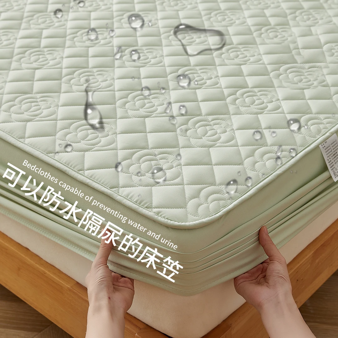 A类防水隔尿床笠单件夹棉加厚学生床垫罩席梦思保护罩防尘床笠罩3