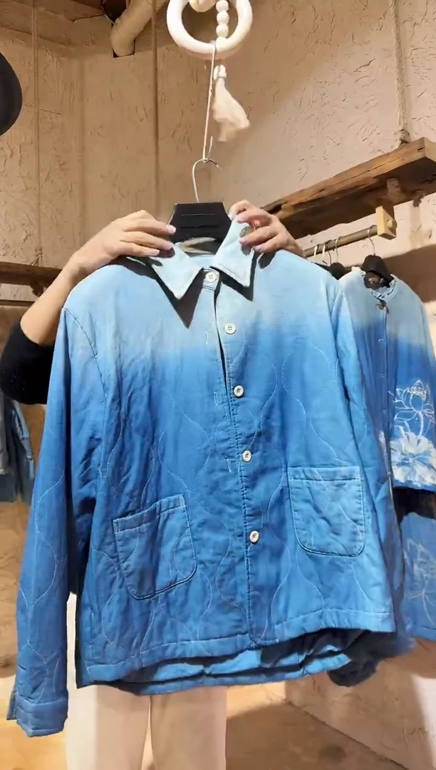 板蓝根蓝染棉衬衣