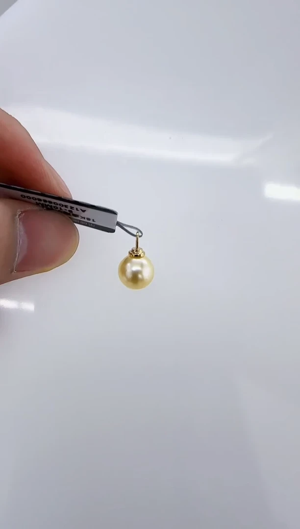 18K金镶嵌海水珍珠DA海水金珠吊坠9-10 a123