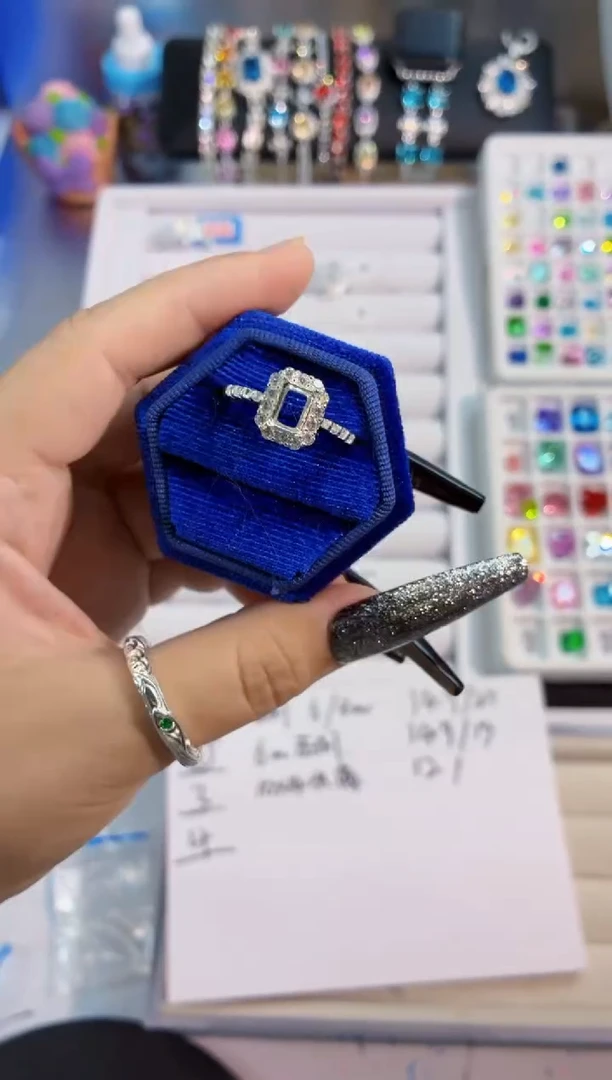 无铜合金4号 5*7长倒 空托 镀990