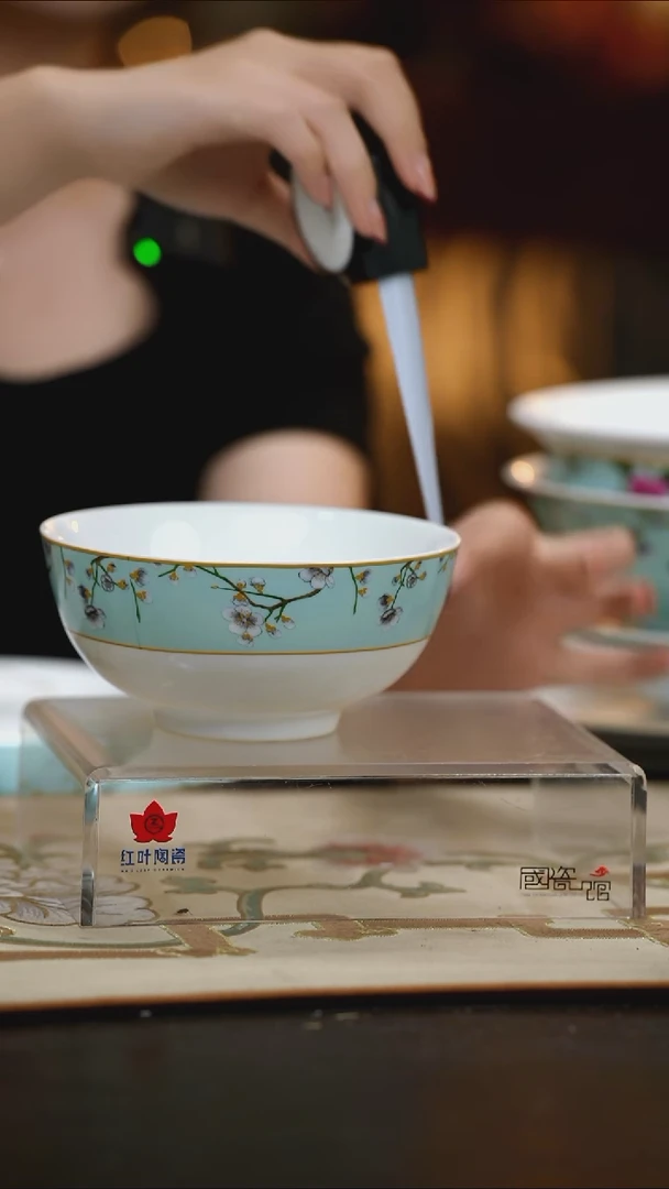 4个微瑕春意盎然6英寸面碗