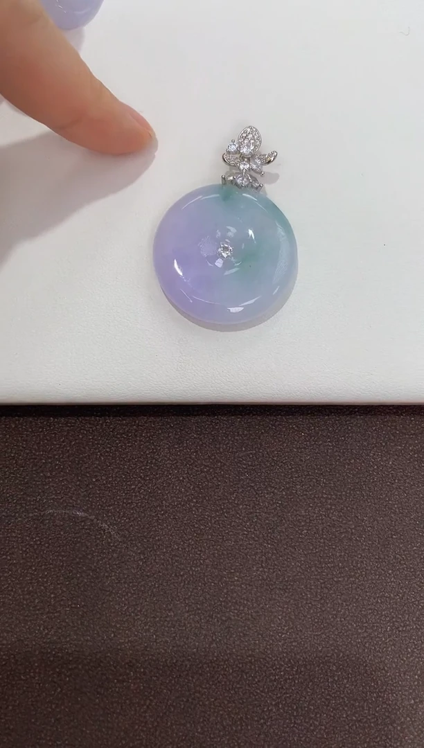 翡翠银S925镶嵌颈饰天然缅甸a货翡翠