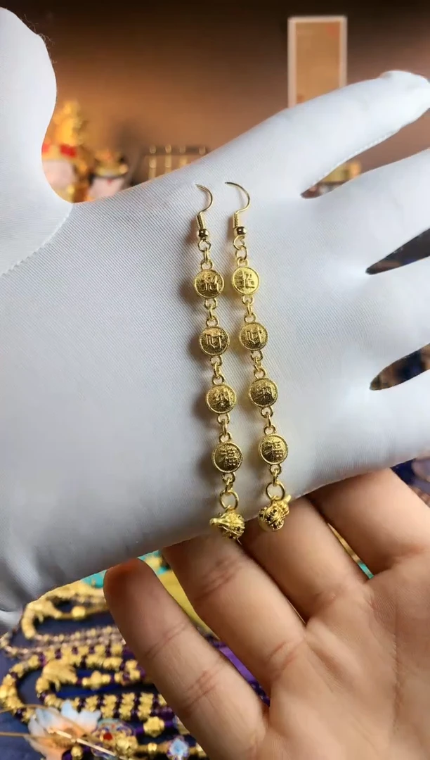 【闪购商品】葫芦流苏珐琅耳钩