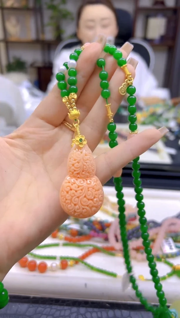 翡翠未镶嵌毛衣链DIY款M591