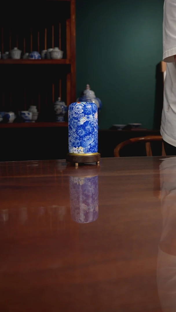 晓剑窑 青花珐琅彩万花