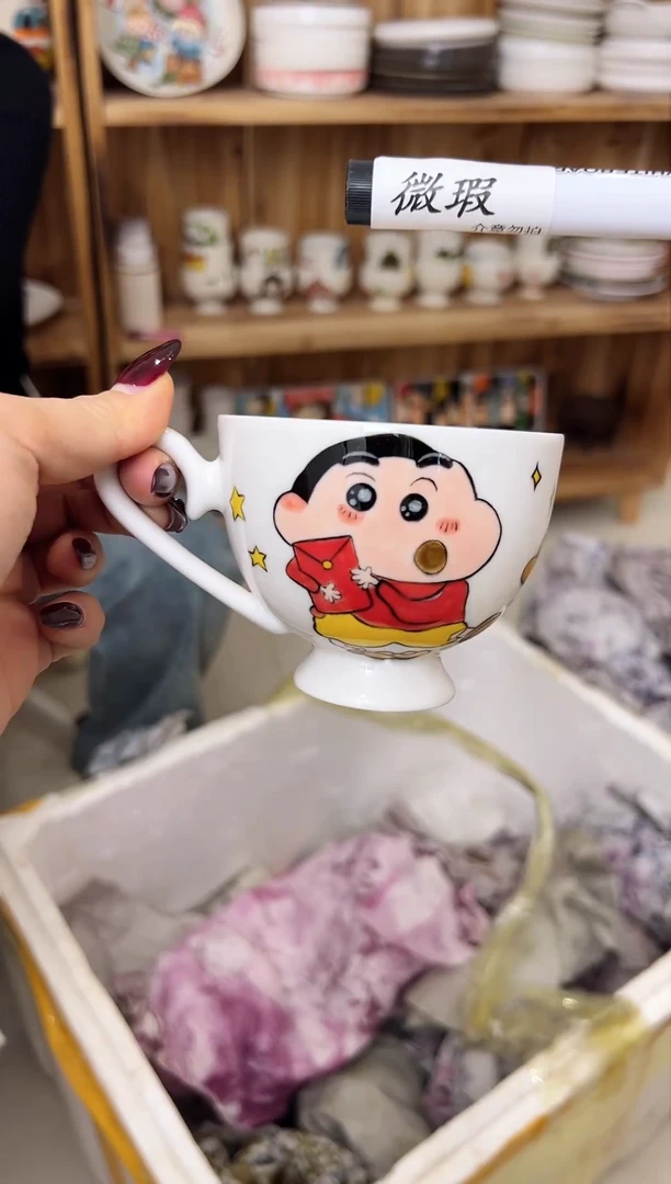 【闪购商品】摆件笙笙漫 手工手绘陶瓷杯杯