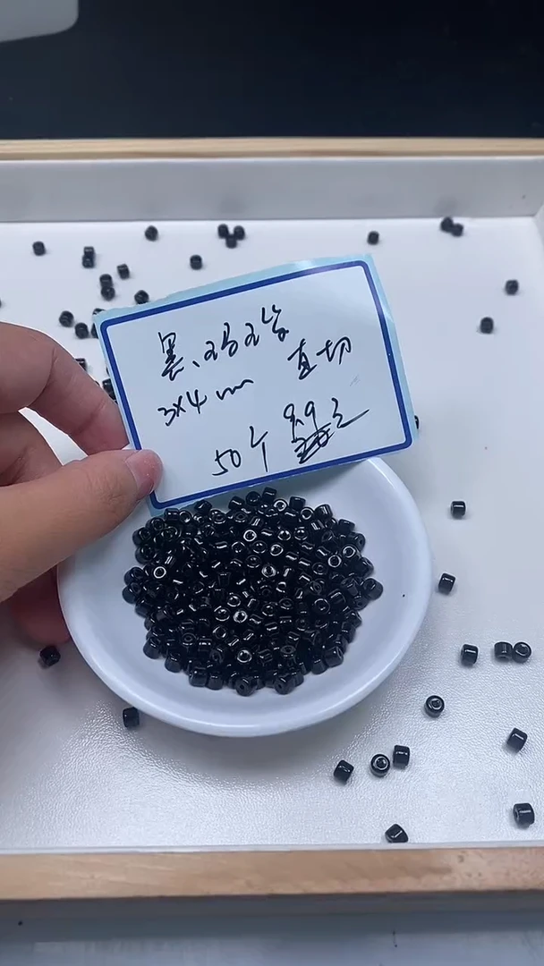 未镶嵌散珠玛瑙/玉髓A1836 黑玛瑙老型3*4mm50颗9.9元