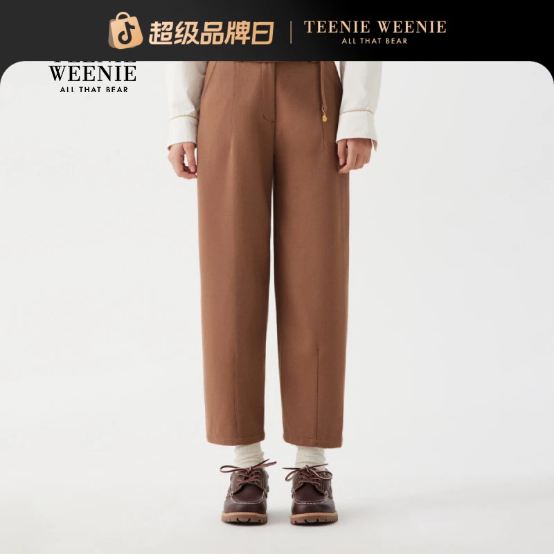 *TeenieWeenie小熊女装休闲裤25秋新多色高腰束脚裤女TTTC258TCBA