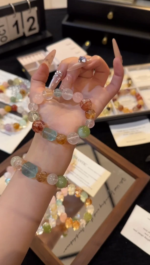 合金手链水晶橘子青提x2394