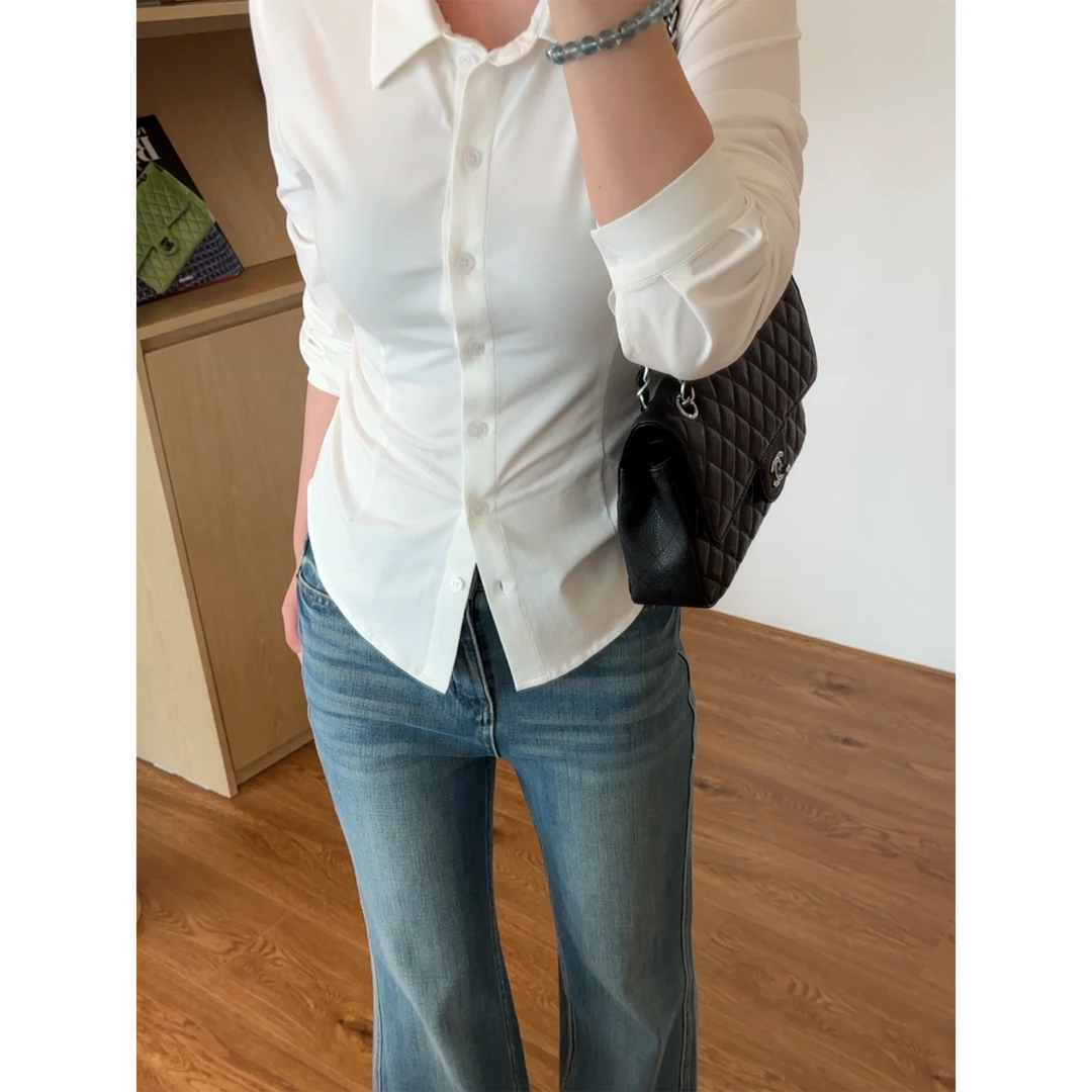 Lilpera胖梨定制 夏季姐姐的couture收腰衬衫高定四面弹牛仔裤T05