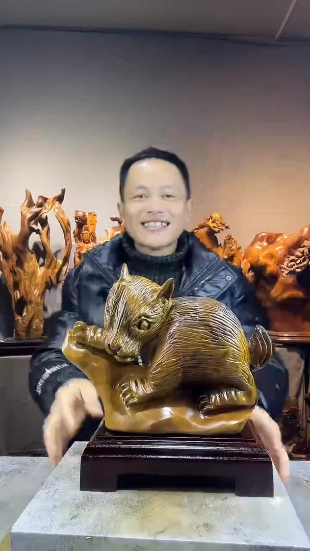 金丝楠精**国小叶桢楠随行摆件54