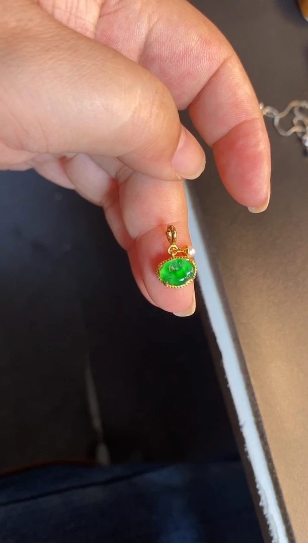 吊坠(不含链)银S925镶嵌翡翠1