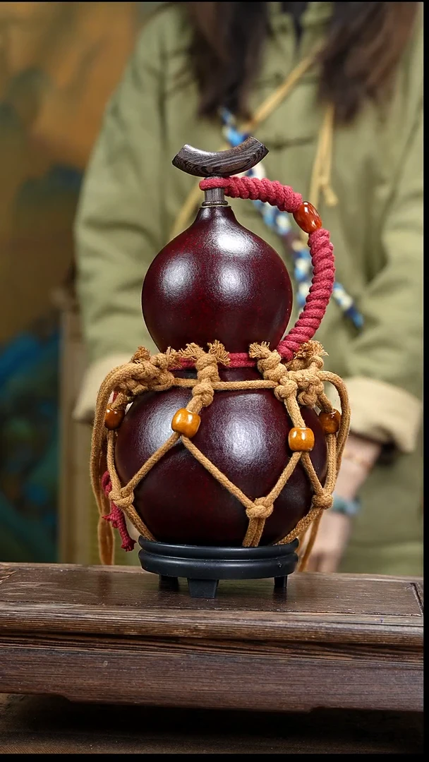 YV044复古网兜款天然酒葫芦（一物一拍）