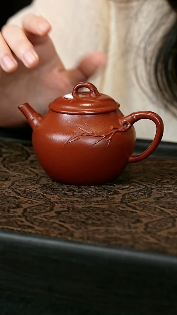 茶壶紫砂半手竹吟壶 一物见春