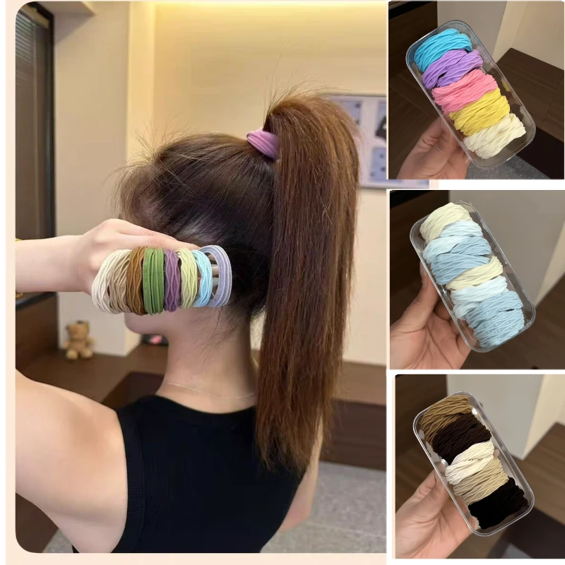 通用甜美风日韩女甜美发圈高弹力高马尾发绳简约发饰头饰温婉风