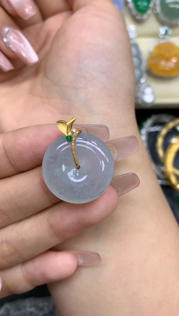 颈饰18K金镶嵌翡翠207-中国好珍宝