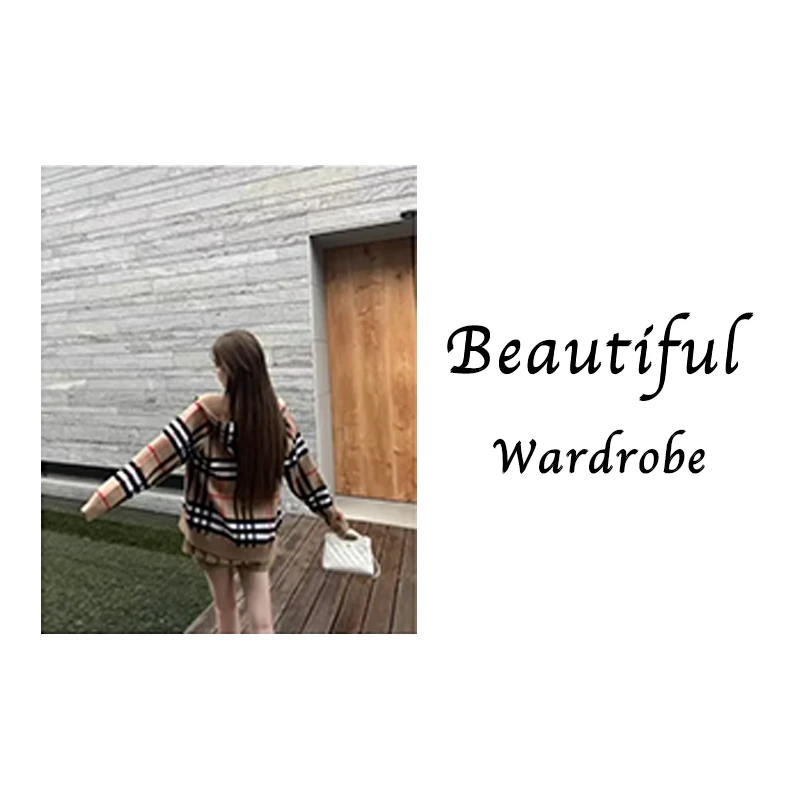 【漂亮的衣橱呀】【套头毛衣】南油高货2025新款格子圆领男女同款